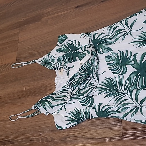 SANDY &SITropical Green and White Midi Dress for women zise m new dress casual. - Picture 6 of 16